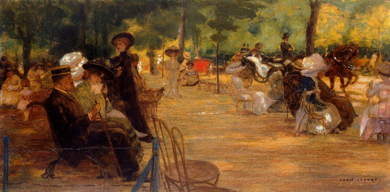 En elegant sammenkomst i Bois de Boulogne af Jean-Louis Lefort