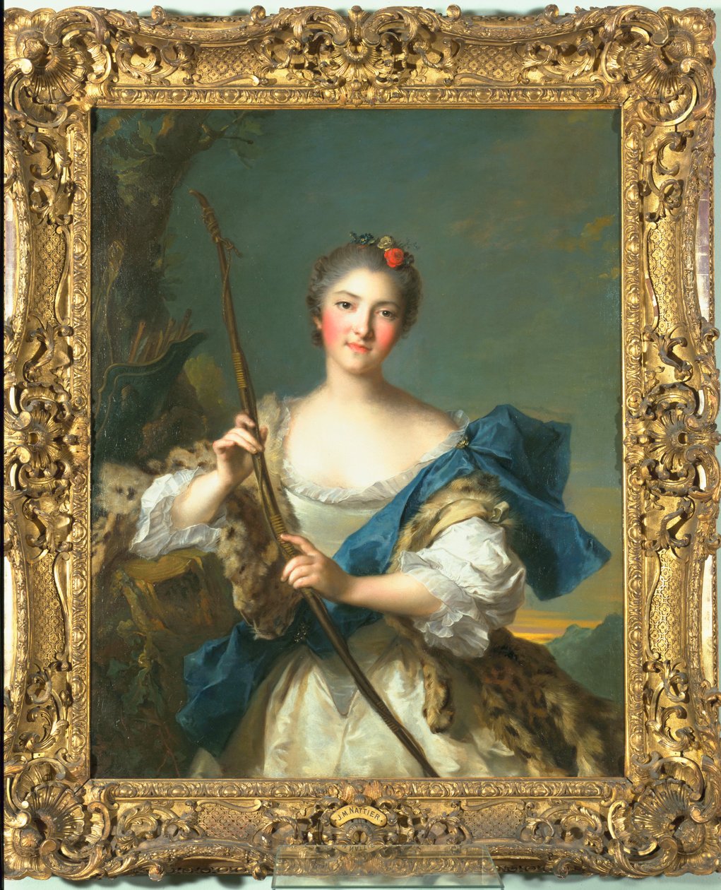 Mademoiselle de Migieu som Diana, 1742 af Jean Marc Nattier