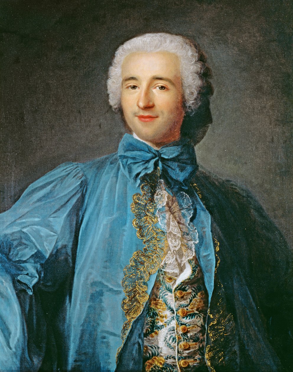 Portræt af en herre i en blå frakke af Jean Marc Nattier