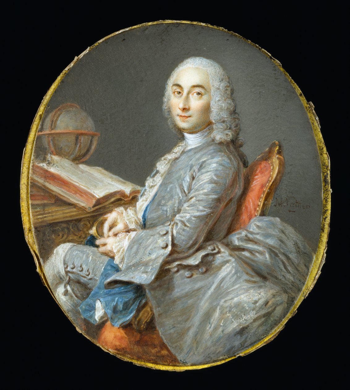 Miniatureportræt af César François Cassini de Thury af Jean-Marc Nattier