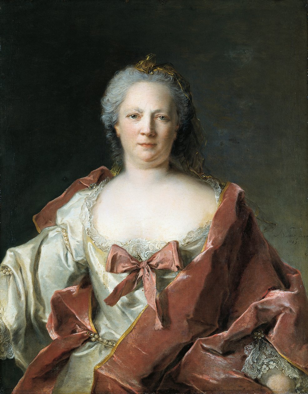 Portræt af Anna Elisabeth Leerse af Jean-Marc Nattier