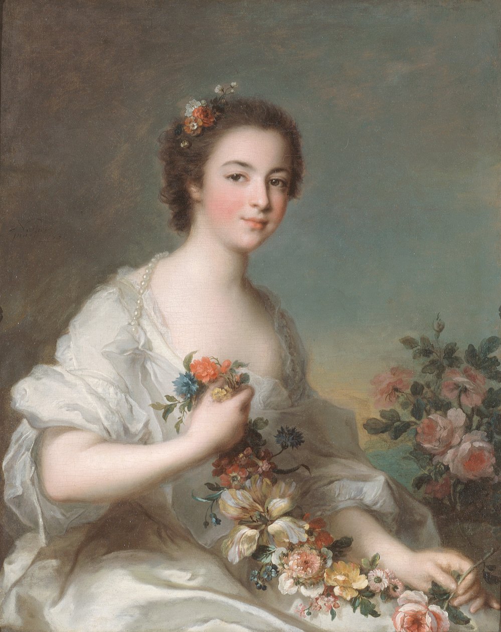 Portræt af en dame af Jean-Marc Nattier