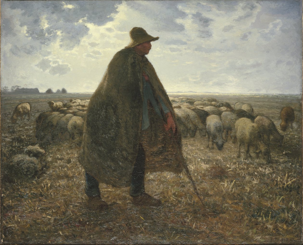 Hyrde, der passer sin flok af Jean Francois Millet