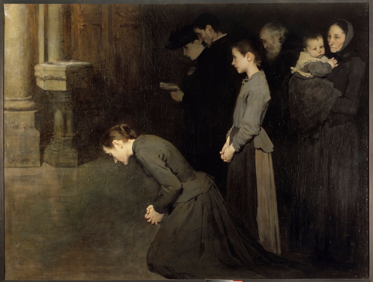 Det ydmyge maleris bøn af Jean Henri Geoffroy dit Geo (1853-1924) 1893 Søn. 1,45x1,92 m Dijon, Musee des Beaux Arts af Jean Geoffroy