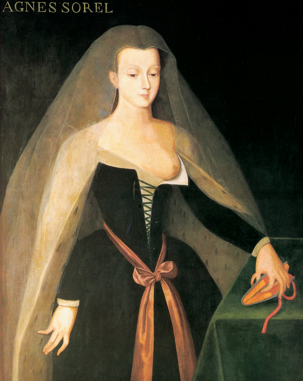 Portræt af Agnès Sorel (maleri) af Jean (after) Fouquet
