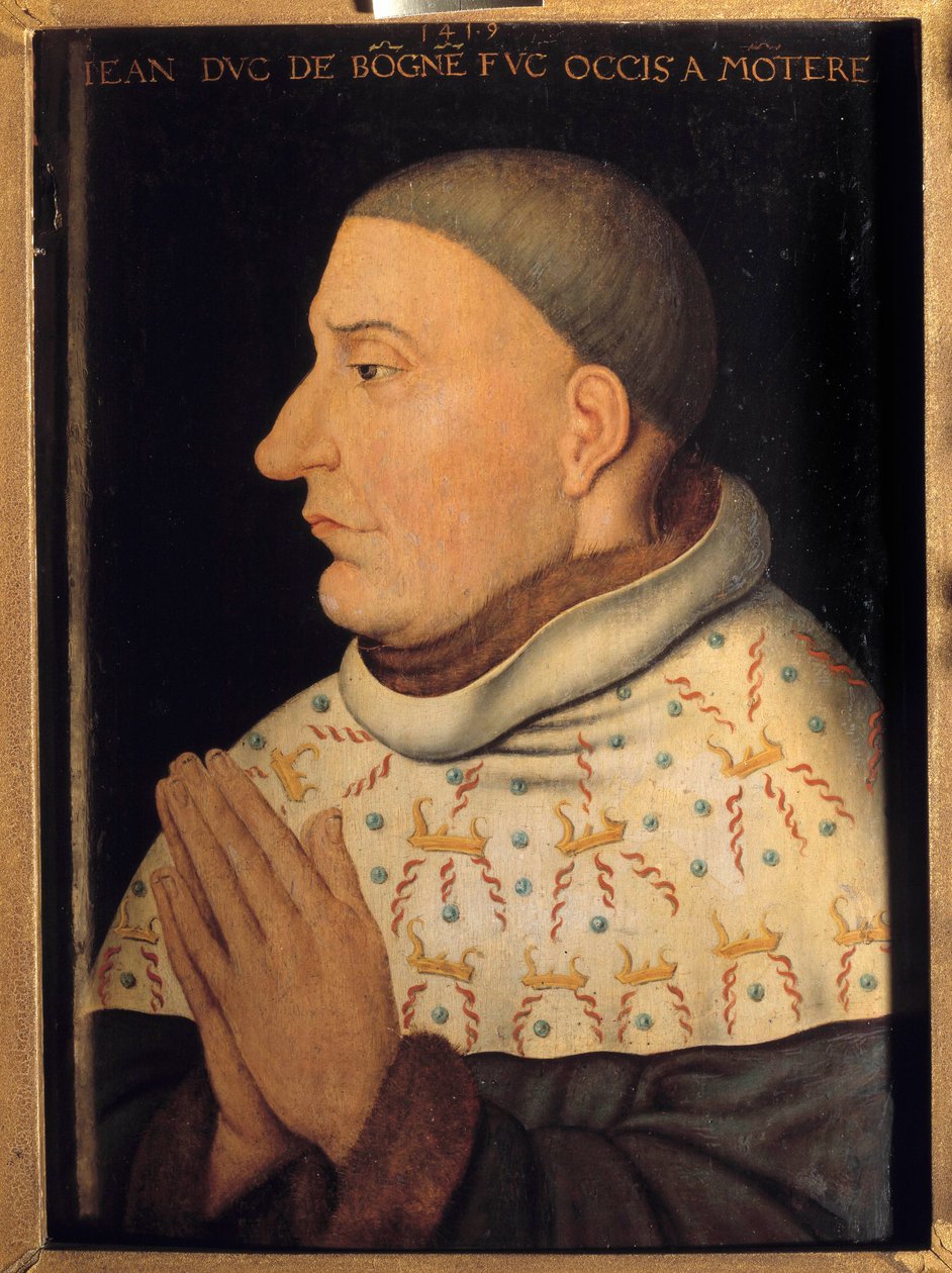 Portræt af Jean uden frygt, hertug af Bourgogne (1371-1419) Maleri tilskrevet Jean Malouel (aktivt mellem 1397-1415) af Jean (attr. to) Malouel or Maelwael
