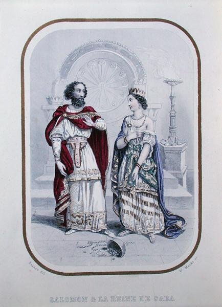 Kong Salomon og dronningen af Saba, illustration fra "Histoire des Amants Celebres de l