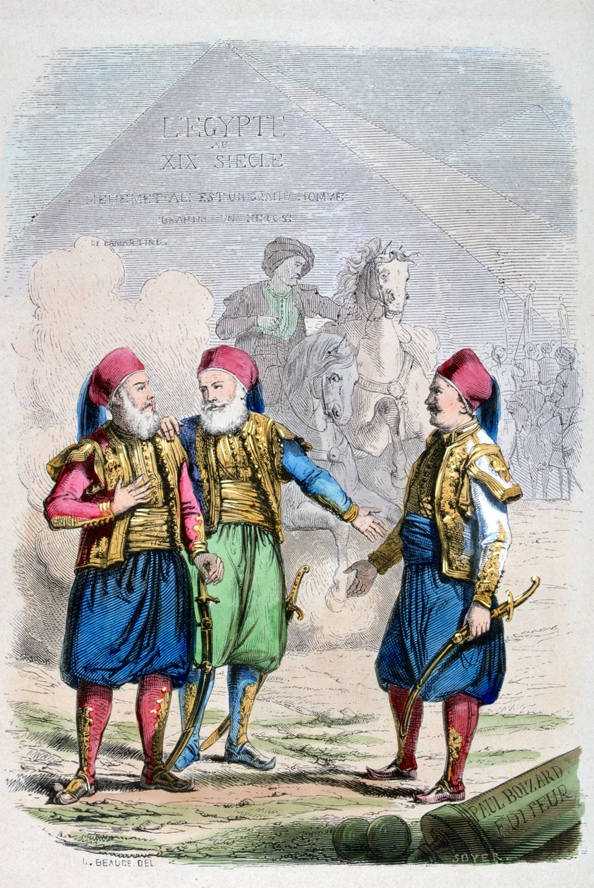 Et tryk fra det 19. århundredes Egypten, 1847 af Jean Adolphe Beauce
