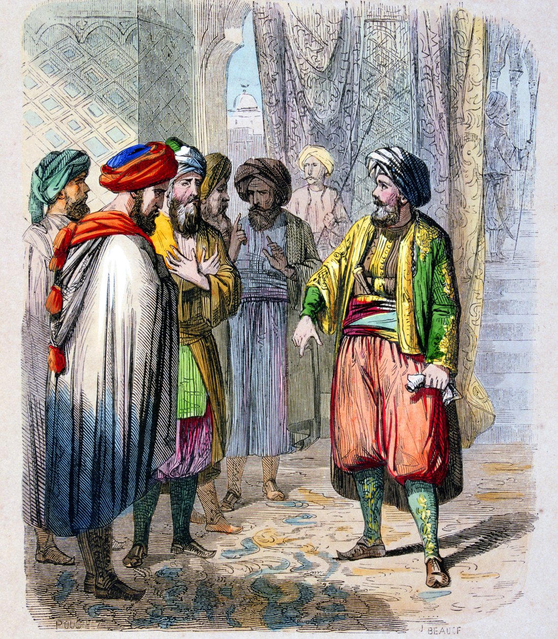 Mehemet Ali (1769-1849) recoit des messages de son fils en campagne en Arabie - Muhammad Ali Pasha eller Mehmet Ali modtager beskeder fra sin søns kampagne i Arabien. For at sikre oppositionens nederlag i Arabien sendte Muhammad Ali sin søn, Ib af Jean Adolphe Beauce