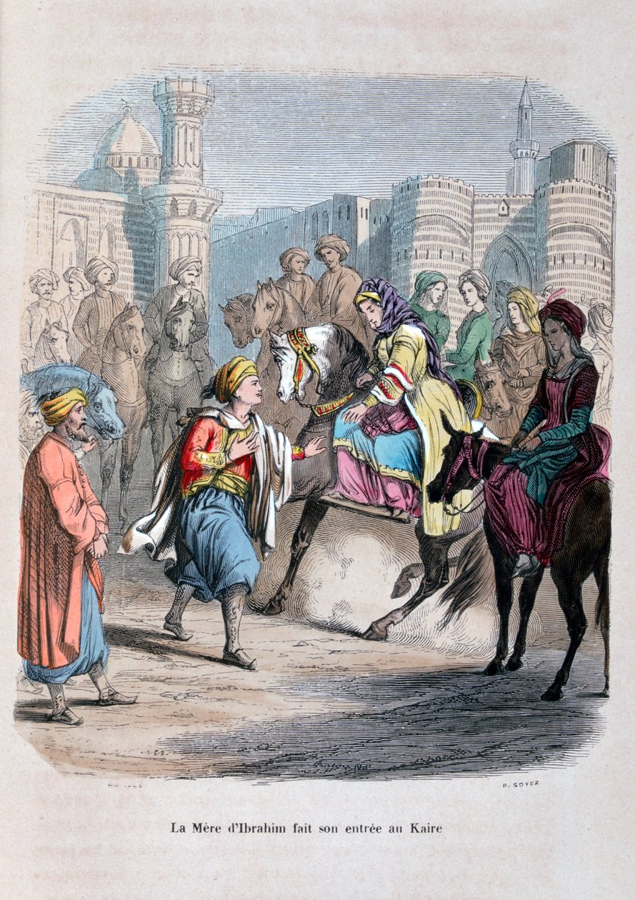 Ibrahim Pashas mor går ind i Kairo, 1847 af Jean Adolphe Beauce