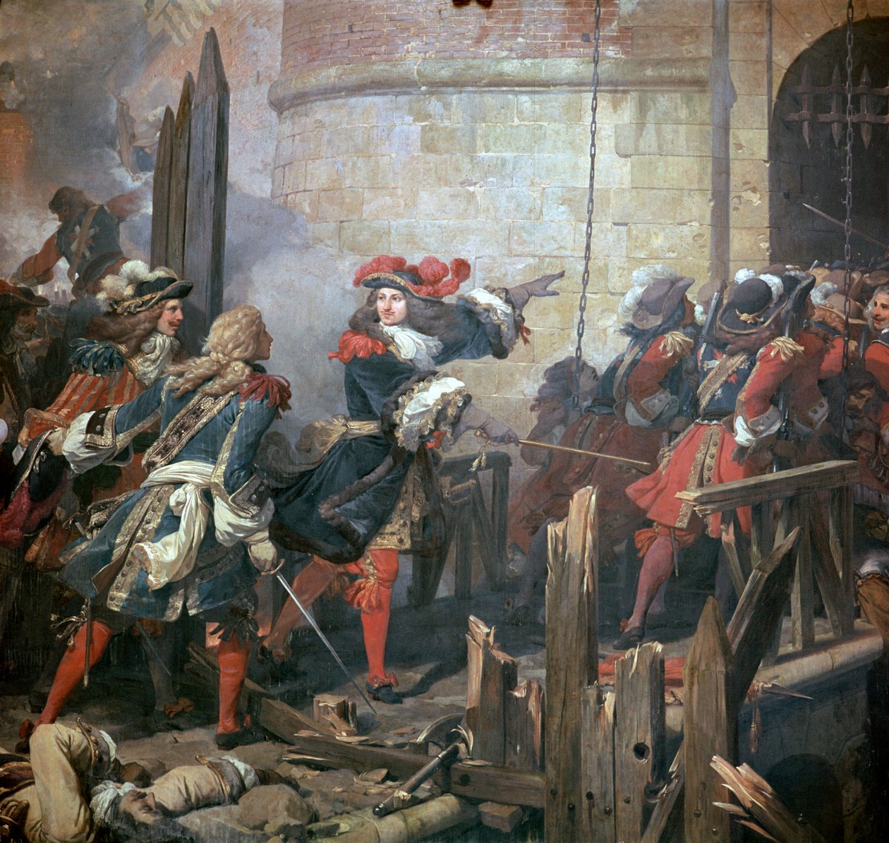 Ludvig XIV leder angrebet på Valenciennes, 1600-tallet. af Jean Alaux