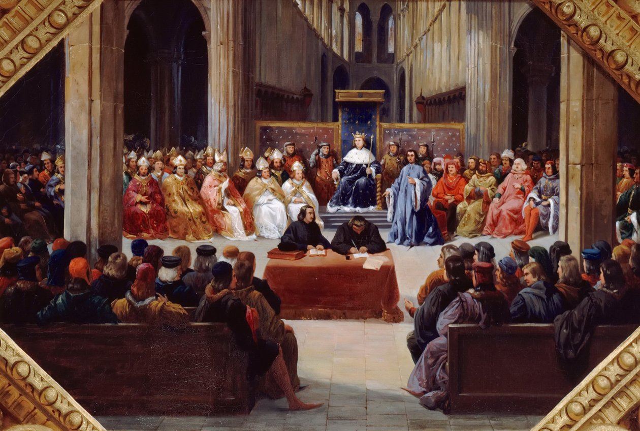 Generalstændernes forsamling den 10. april 1302 af Jean Alaux