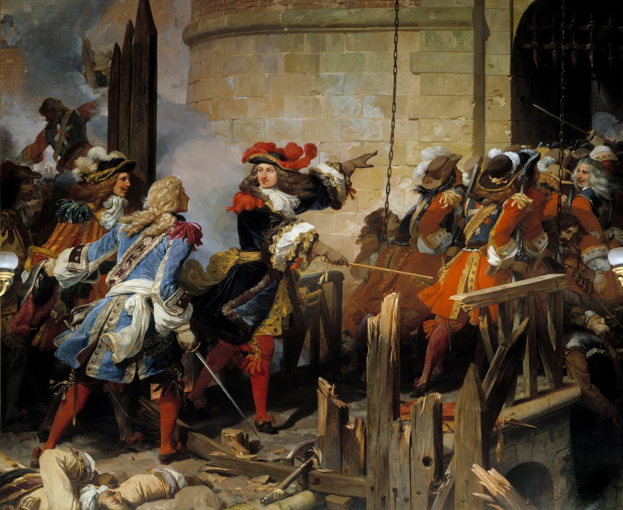 Storm of Valencia af Louis XIV (1638-1715) den 17/03/1677 Vauban leder de militære operationer. Maleri af Jean Alaux siger den romerske (1786-1864) 1837 Søn. 4,15x4,65 m - Valenciennes stormet af Ludvig XIV (1638-1715) den 17. marts 1677. Vauban leder mili af Jean Alaux