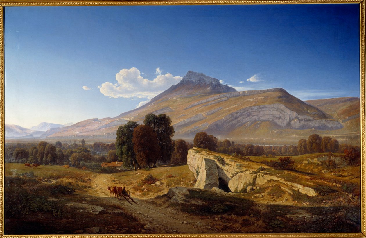 Udsigt over Isere-dalen taget ved Saint Egreve. Maleri af Jean Alexis Achard (1807-1884) af Jean Alexis Achard