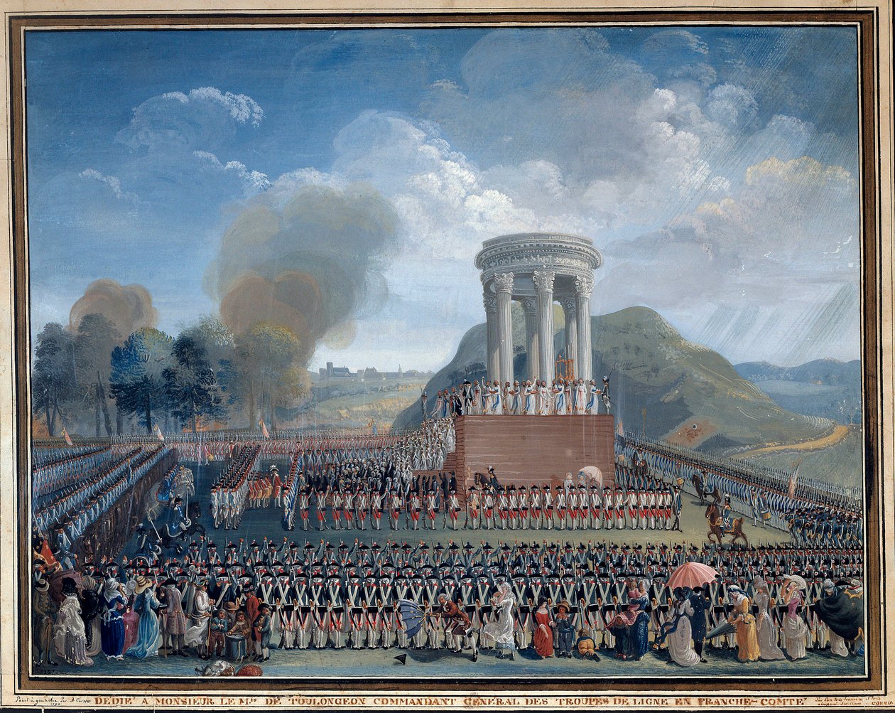 Forbundets fest i Besancon 14/07/1790 Maleri af Jean Alexis Cornu (1755-1807) Besancon. Musee Des Beaux Arts - Federationens festival i Besancon den 14. juli 1790. Maleri af Jean Alexis Cornu (1755-1807). Beaux-Arts Museum, Besancon, Frankrig af Jean Alexis Cornu