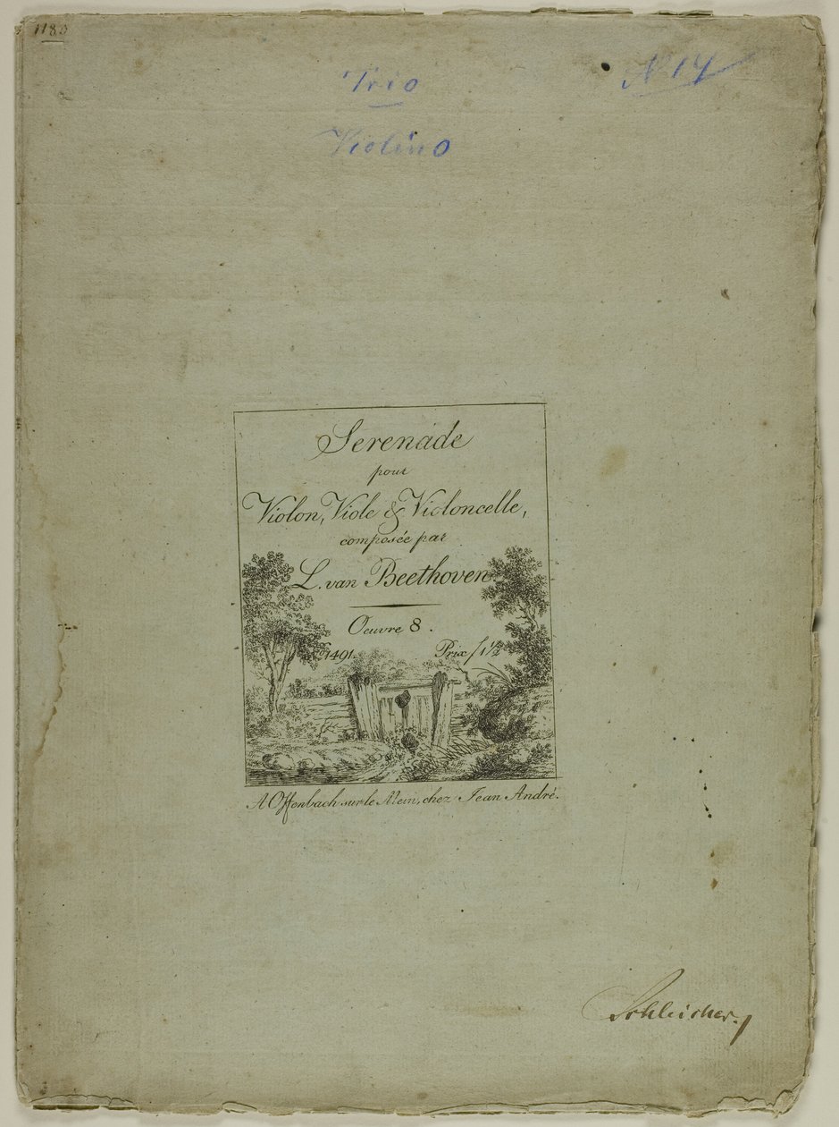 Serenade for violin, bratsch og cello, komponeret af Ludwig von Beethoven af Jean Andre