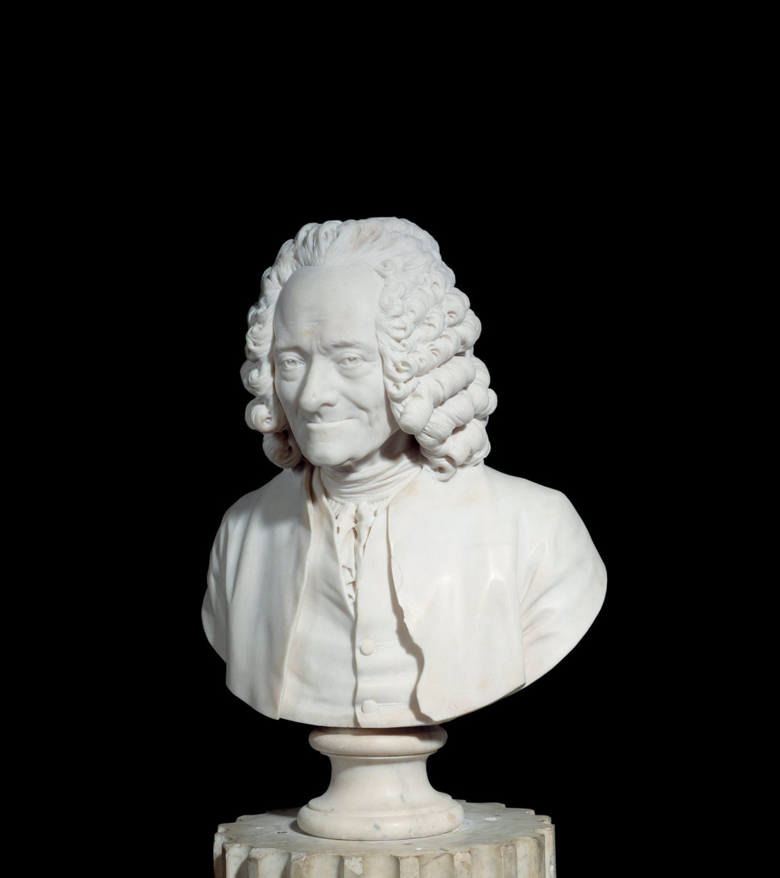 Buste af Francois Marie Arouet af Voltaire dit Voltaire (1694-1778) Marmorskulptur af Jean Antoine Houdon (1741-1828) 1778 Paris, Louvre-museet af Jean Antoine Houdon