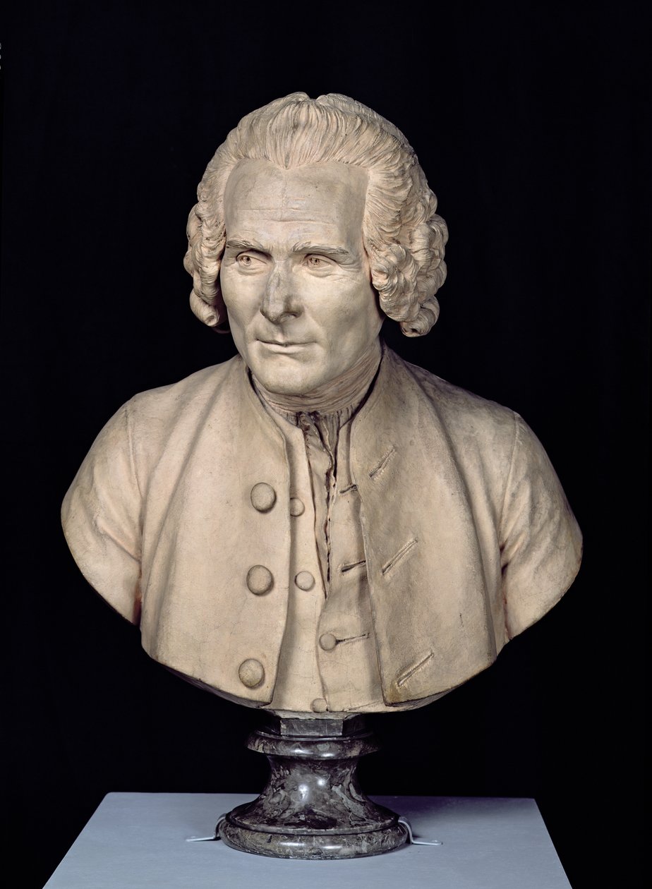 Buste af Jean Jacques Rousseau (1712-78) (terracotta) af Jean Antoine Houdon