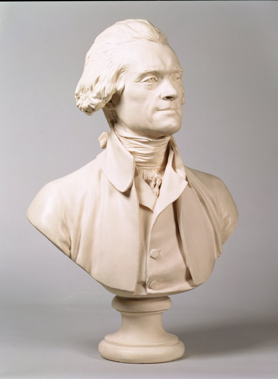 Thomas Jefferson (1743-1826) 1789 (gips) af Jean Antoine Houdon