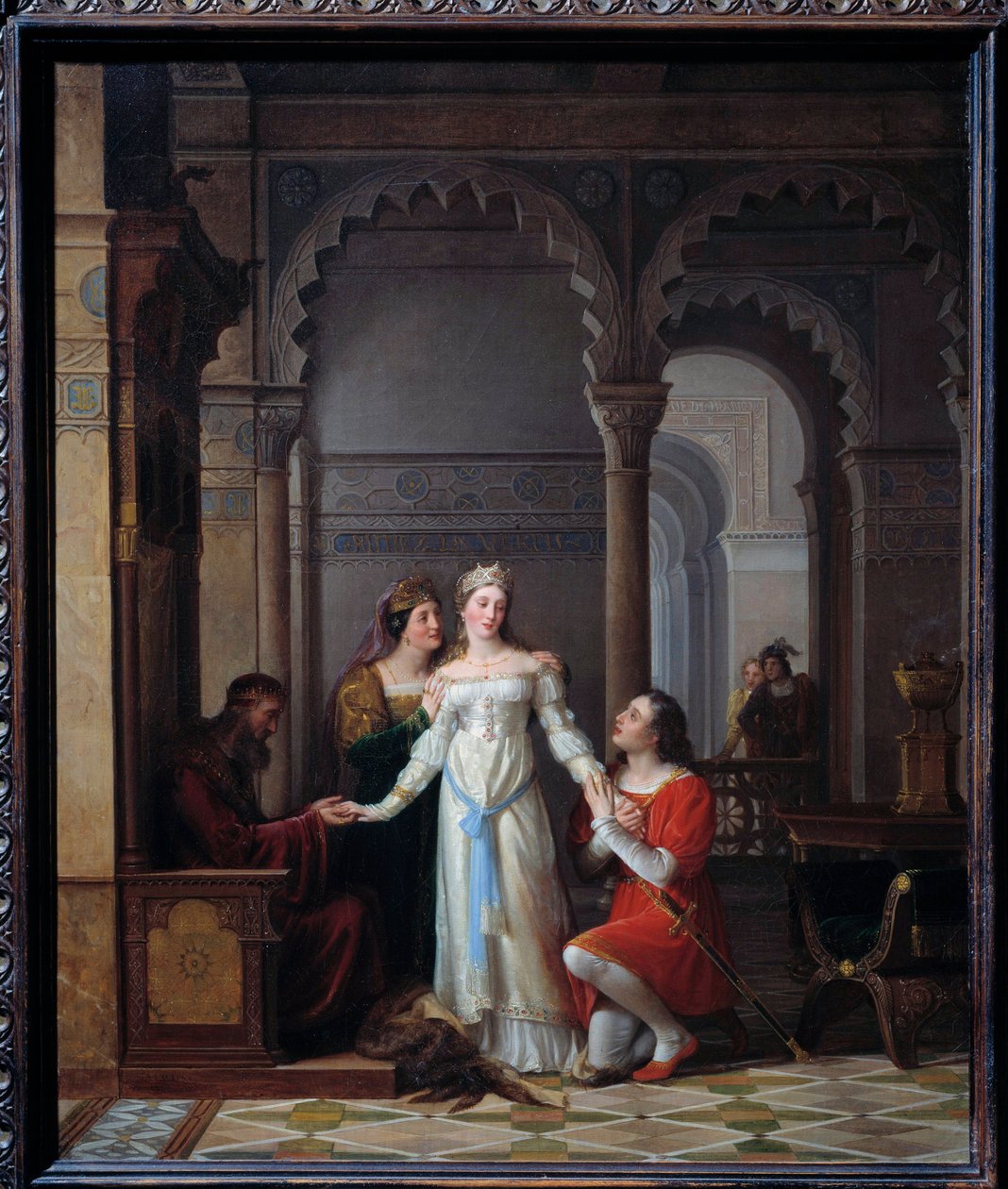 Æselskind Illustration af historien af Charles Perrault (1628-1703) af samme navn, der repræsenterer den unge prinsesse i paladset til hendes far, der er forelsket i hende. Maleri af Jean Antoine Laurent (1763-1832) 1819 søn. 0,55x0,45 m Bourg en Bresse, m af Jean Antoine Laurent