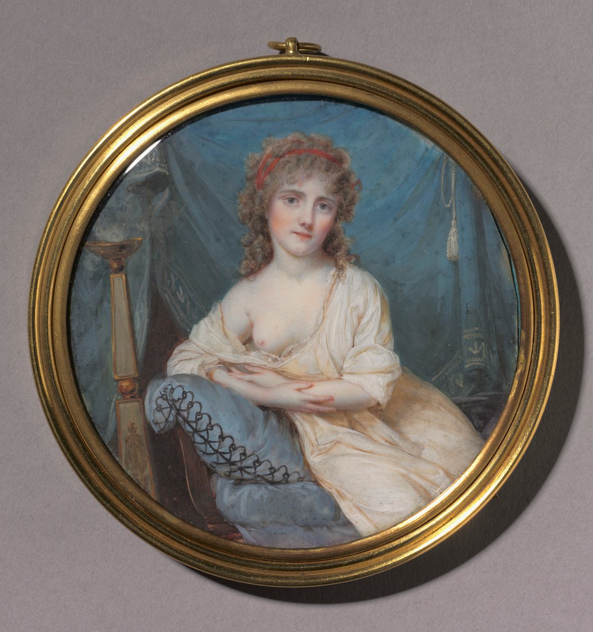 Portræt af en kvinde, der læner sig tilbage på en sofa, ca. 1804. af Jean Antoine Laurent