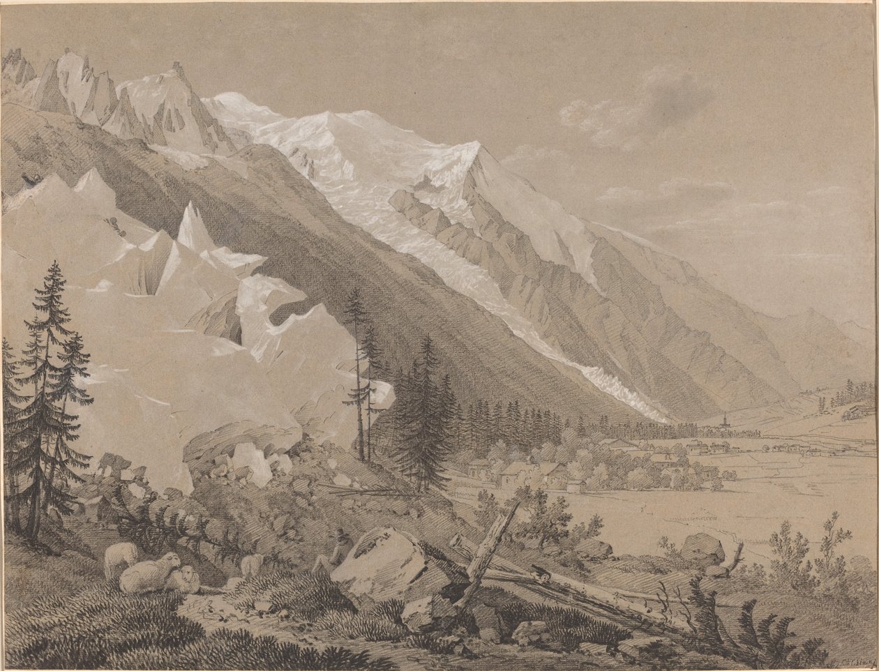 Udsigt over Mont Blanc af Jean Antoine Linck
