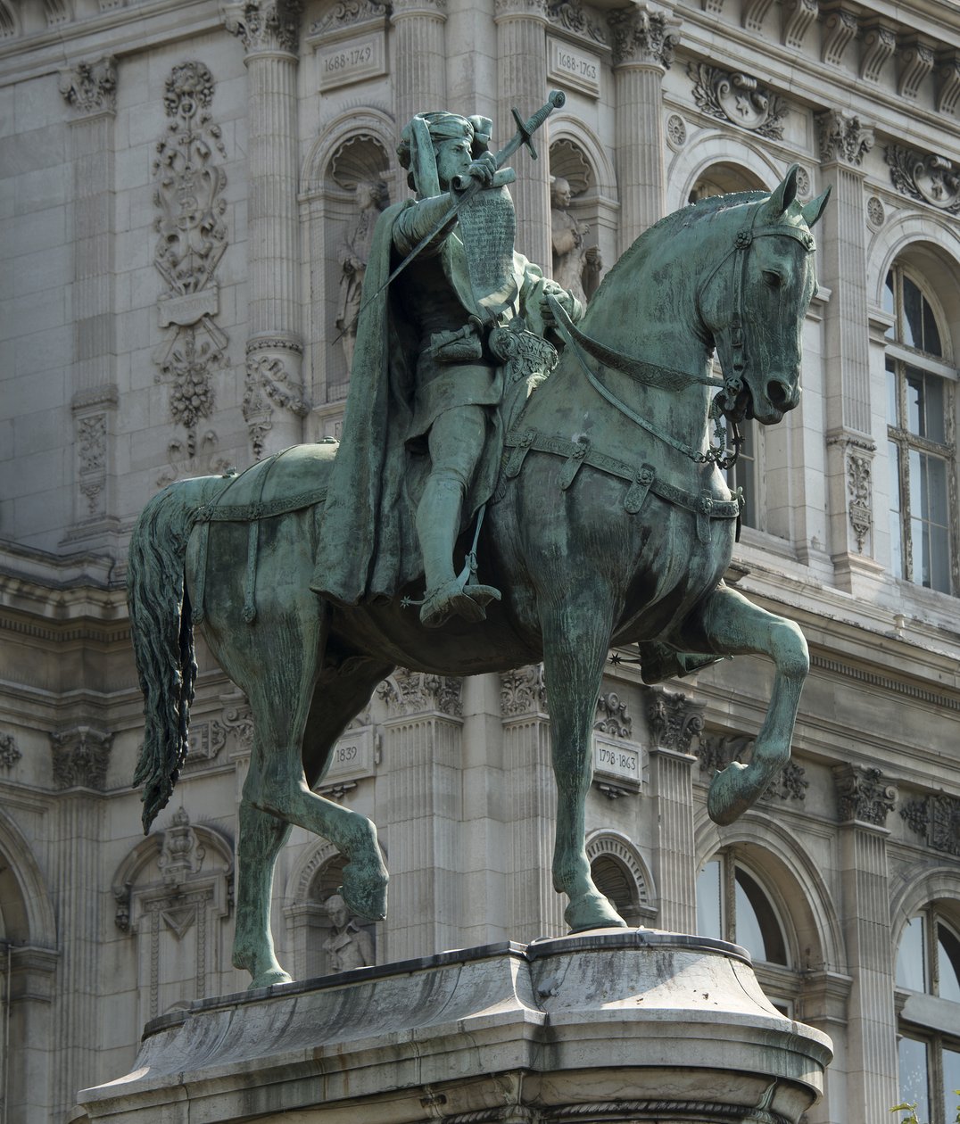 Rytterstatue af købmændene i Paris Etienne Marcels prevot af Jean Antoine Marie Idrac