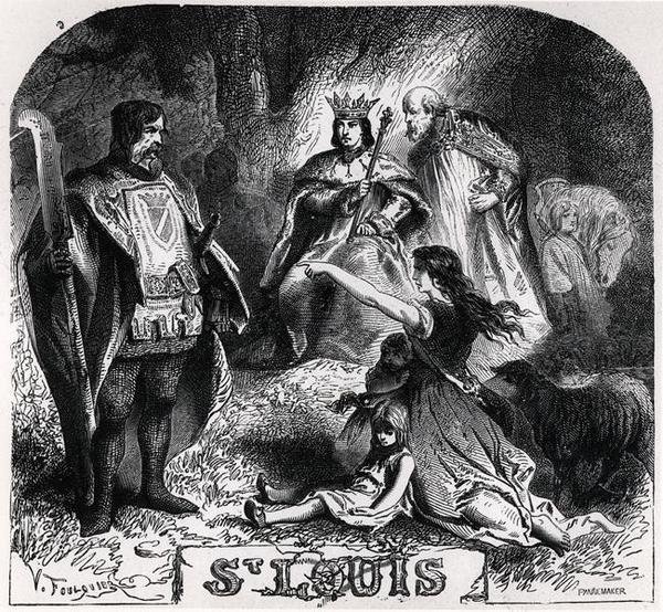 St. Louis yder retfærdighed under en eg i Vincennes, fra 
