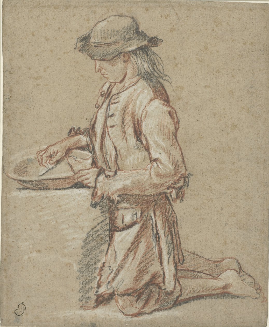 Dreng med filthat ved en skraldespand af Jean Antoine Watteau (rejected attribution)