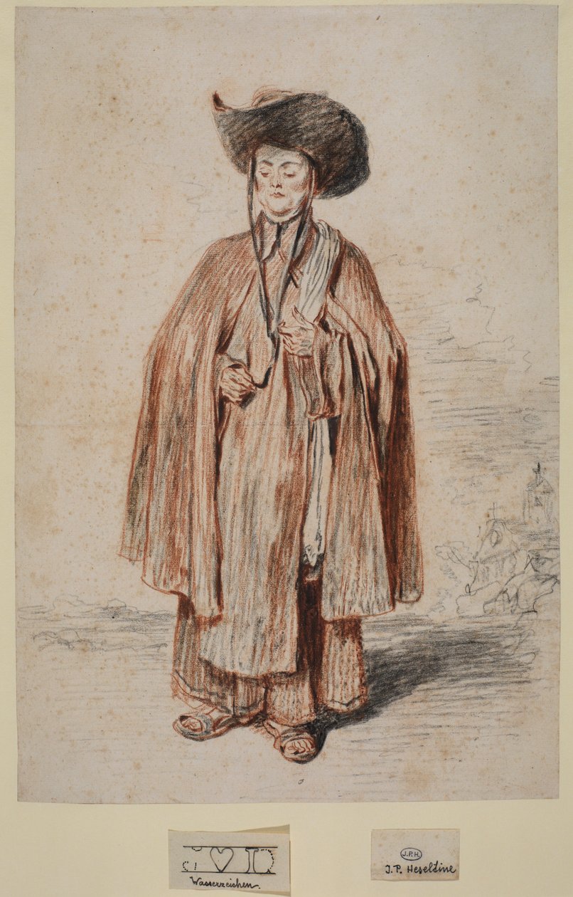 Karmelitter, stående, 1715 ca af Jean Antoine Watteau