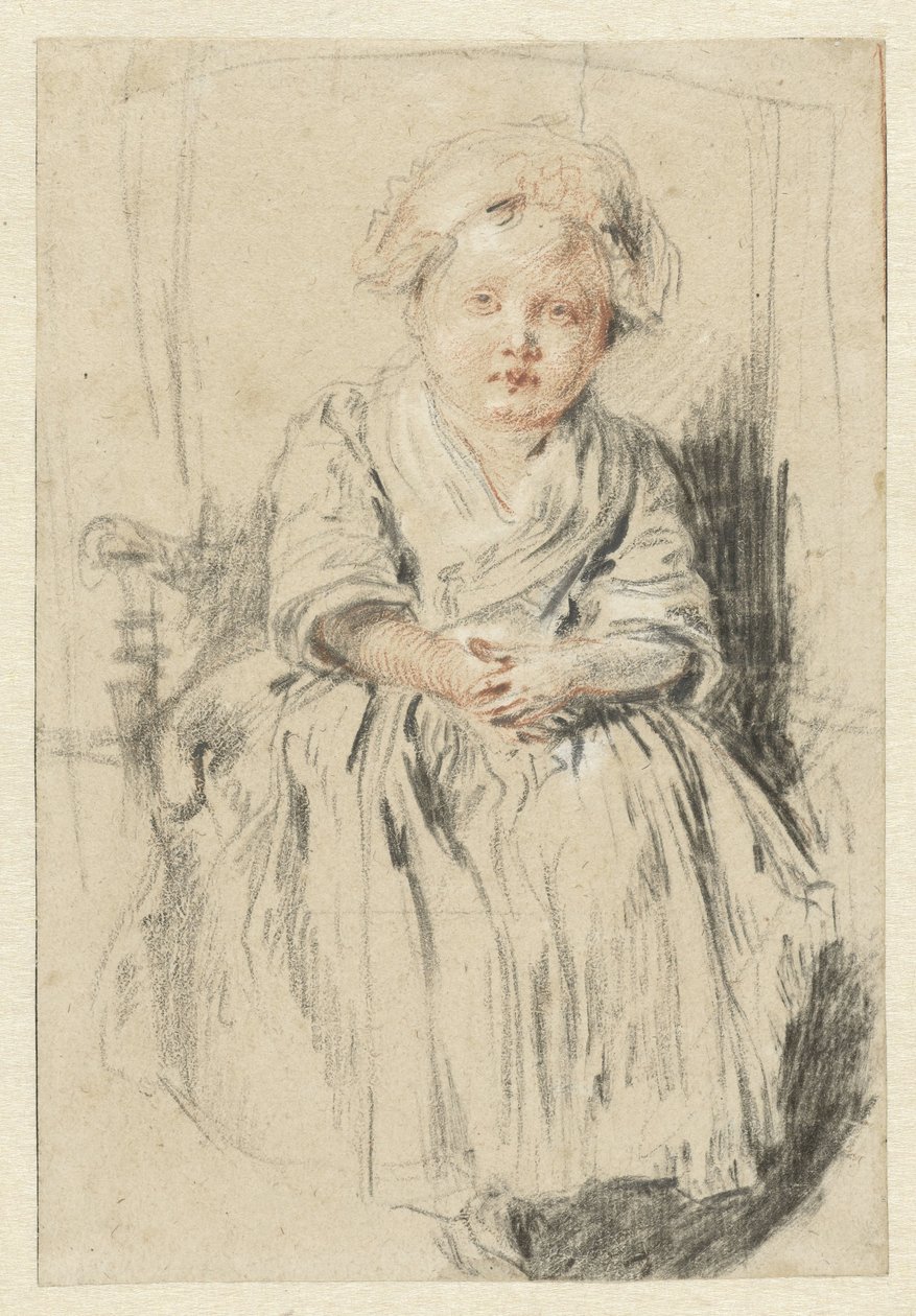 Barnet sidder i en stol af Jean Antoine Watteau