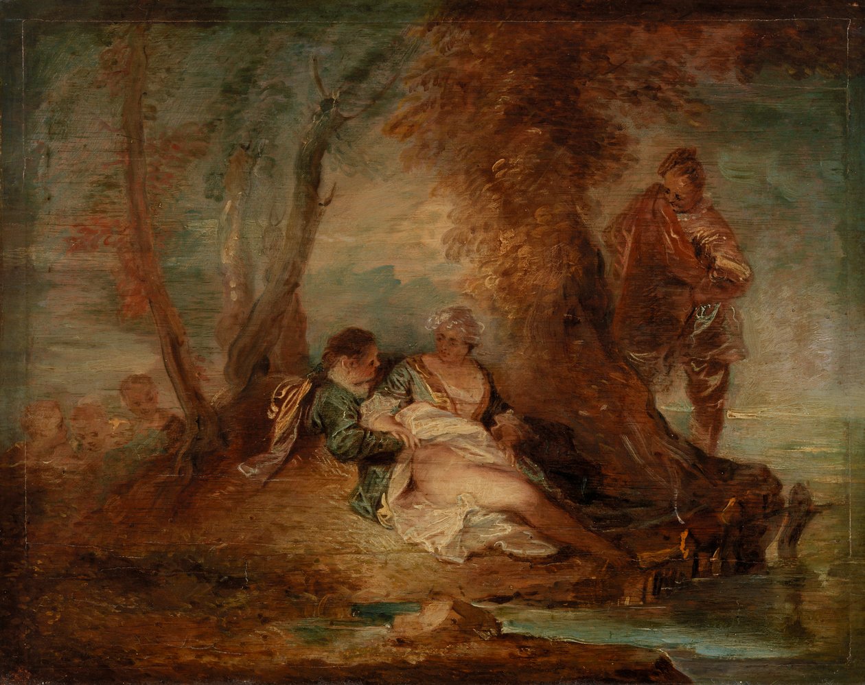 Figurer i landskab af Jean Antoine Watteau