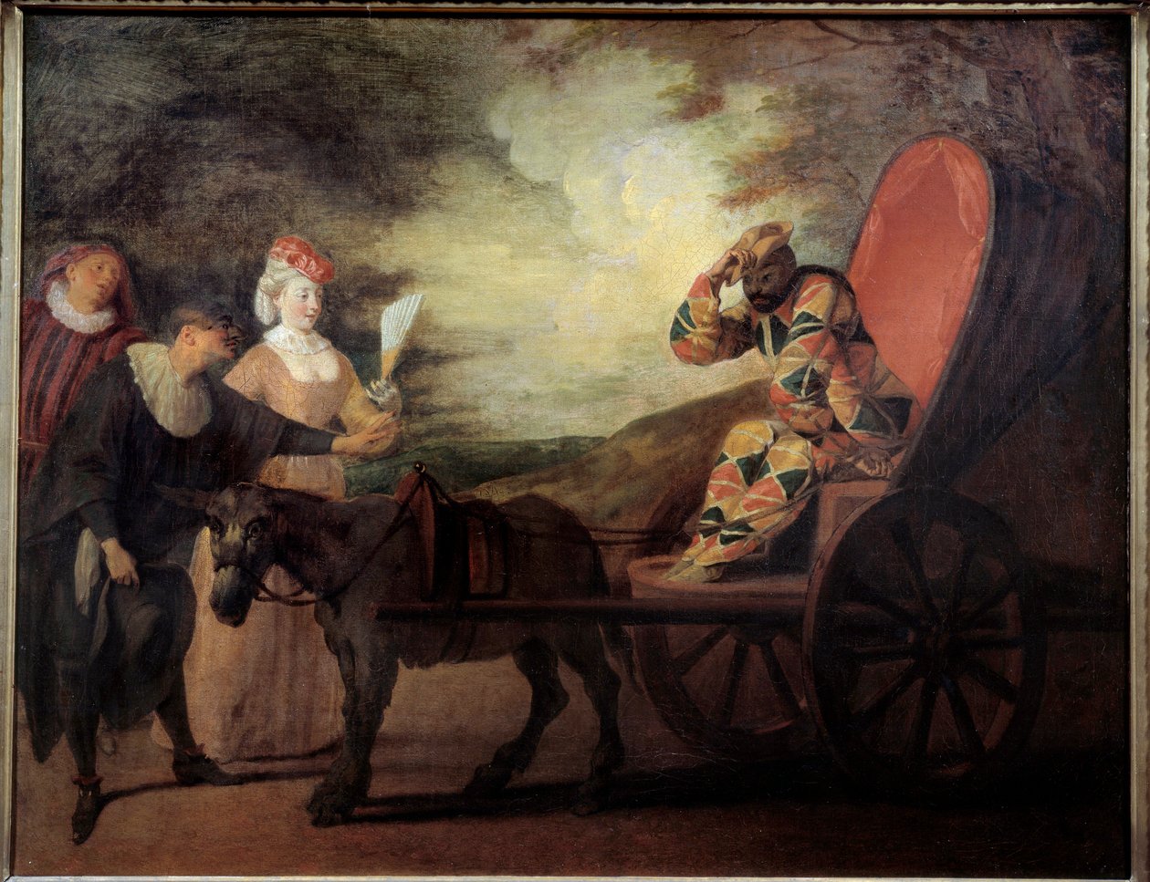 Harlekin (Arlecchino) månens kejser. Maleri af Jean Antoine Watteau (1684-1721) af Jean Antoine Watteau