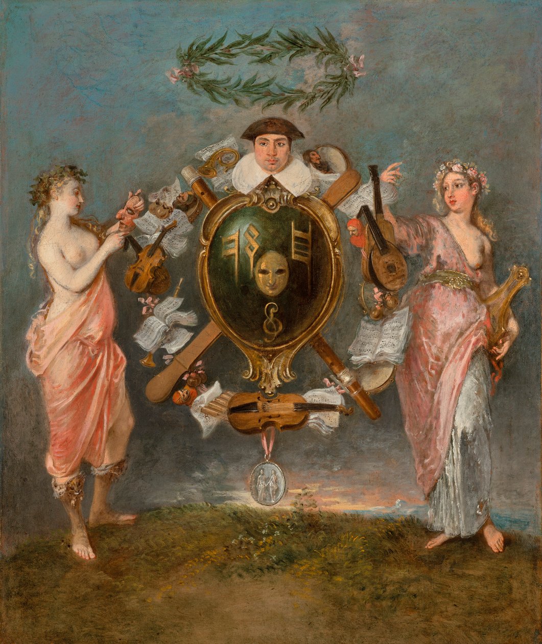Alliancen mellem musik og komedie af Jean Antoine Watteau
