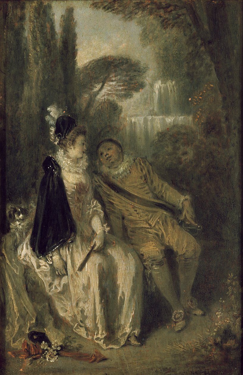The Gracious Rest, ca. 1713 (olie på panel) af Jean Antoine Watteau