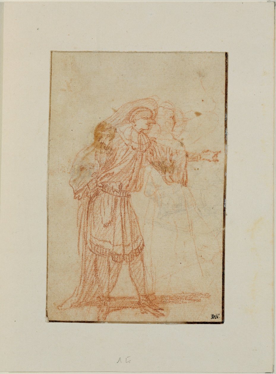 Lægen, en figur fra en italiensk komedie, og en kvinde ... af Jean Antoine Watteau