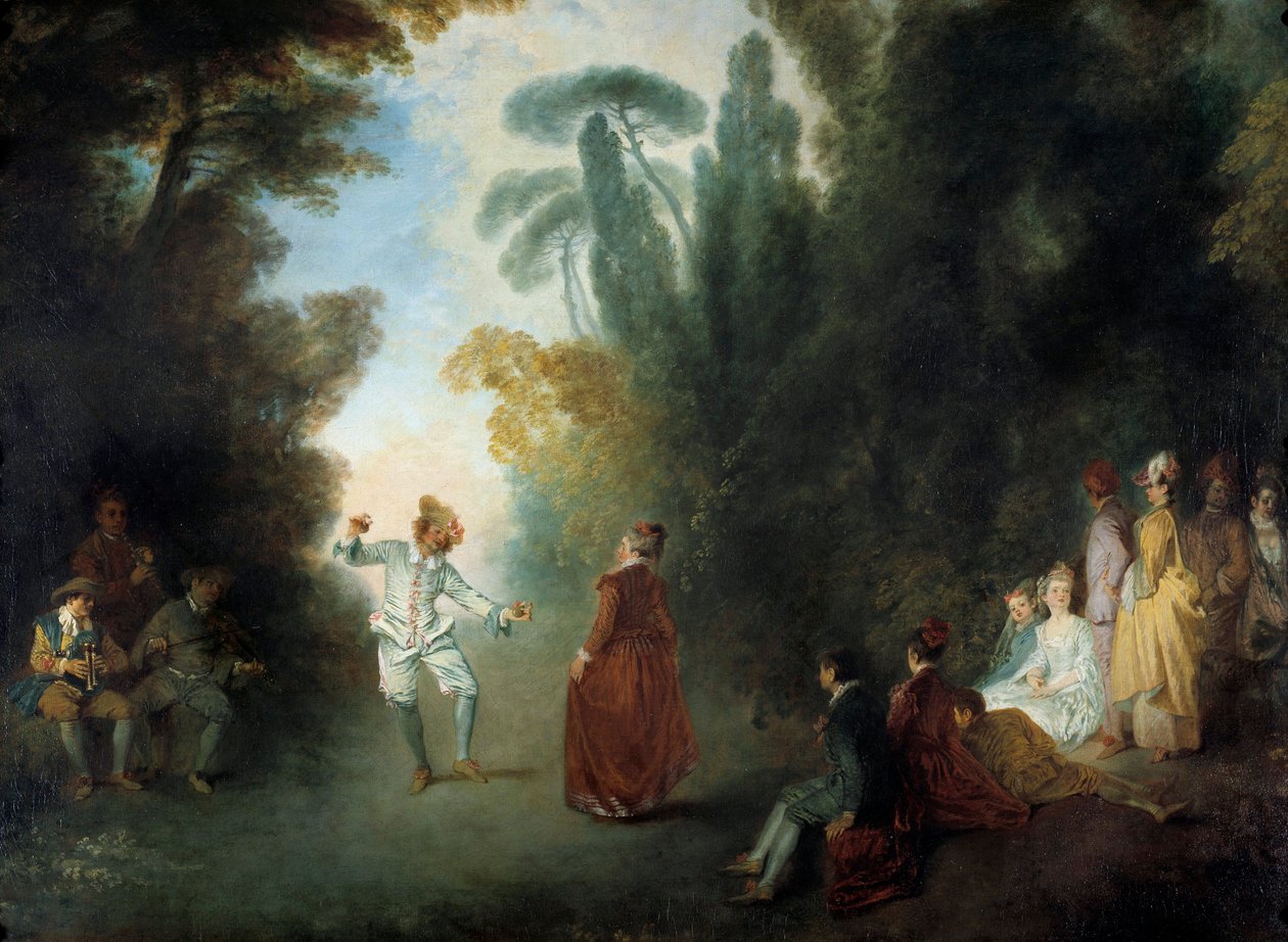 Champetre Ball-maleriet af Jean Antoine Watteau (1684-1721), privat samling af Jean Antoine Watteau