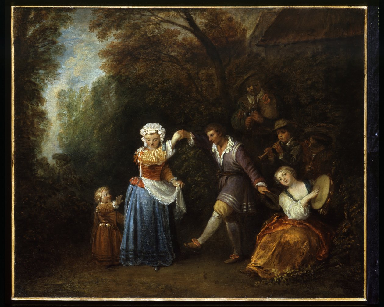 Country Dance (olie på lærred) af Jean Antoine Watteau