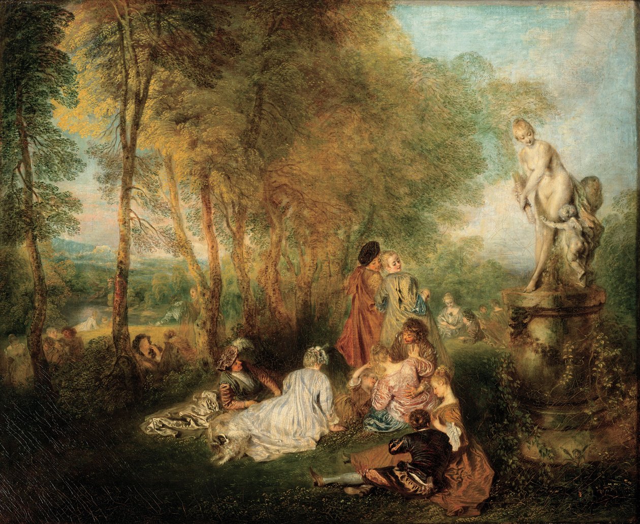 Kærlighedens fest, ca. 1718-1719 af Jean Antoine Watteau