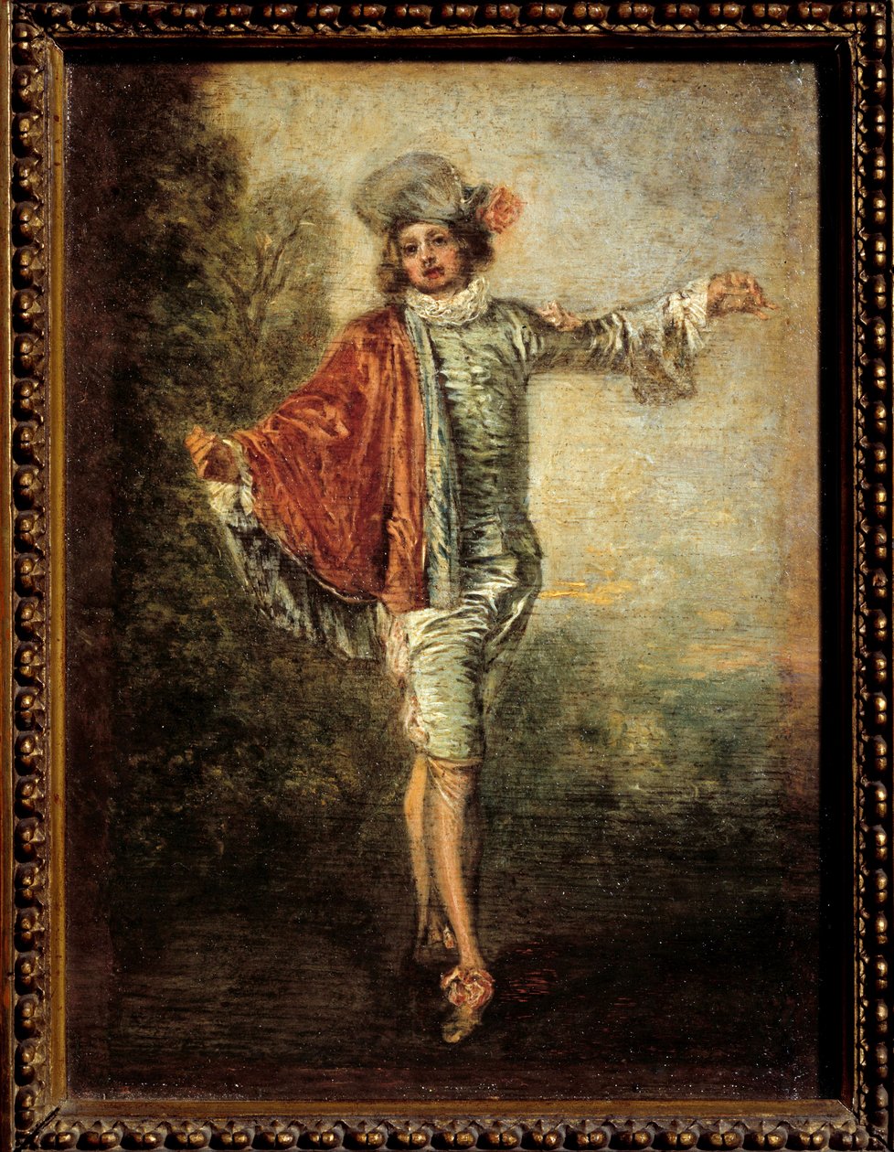 Den Ligegyldige. Maleri af Jean Antoine Watteau (1684-1721), ca. 1717. Olie på træ. Dimension: 0,25 X 0,19 m. - Den ligegyldige mand. Maleri af Jean Antoine Watteau (1684-1721), ca. 1717. Olie på træ. 0,25 x 0,19 m. Louvre-museet, Paris af Jean Antoine Watteau