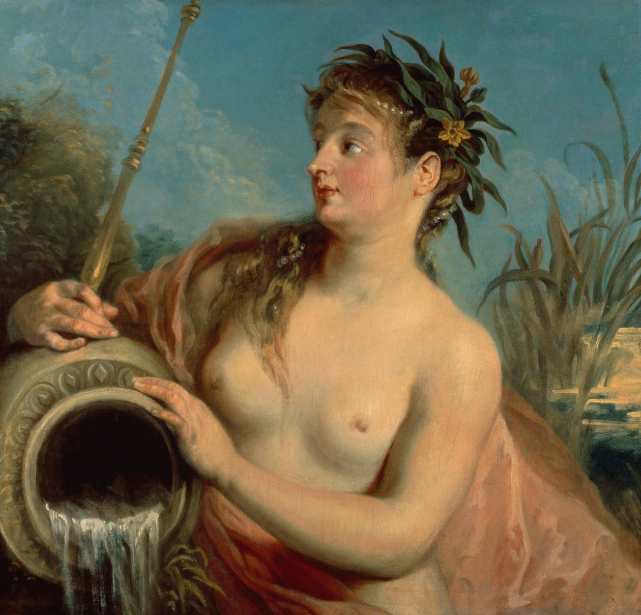 Forårets nymfe (olie på lærred) af Jean Antoine Watteau