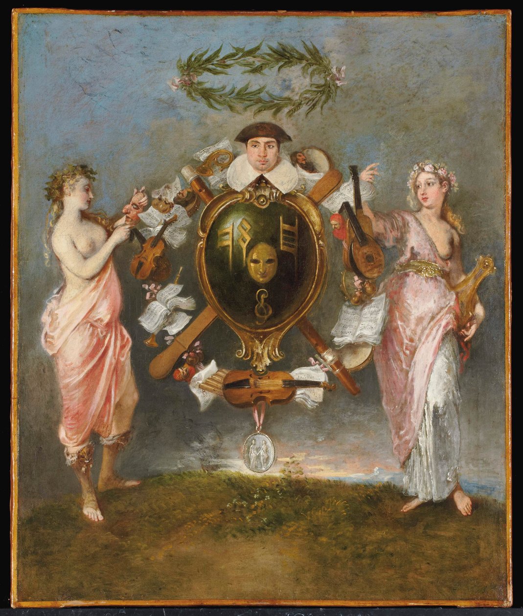 Foreningen af komedie og musik af Jean Antoine Watteau