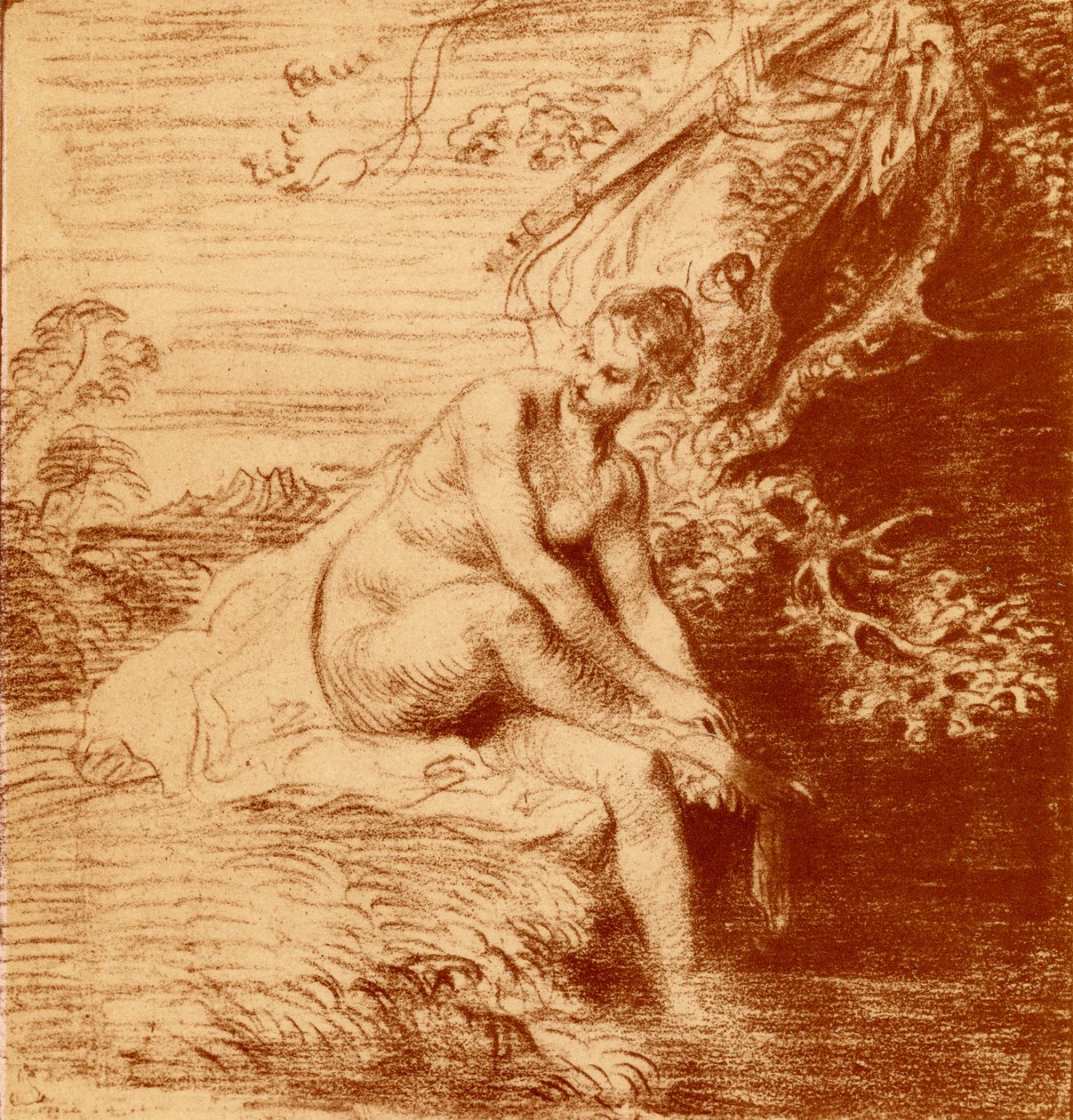 Dianas bad af Jean Antoine Watteau