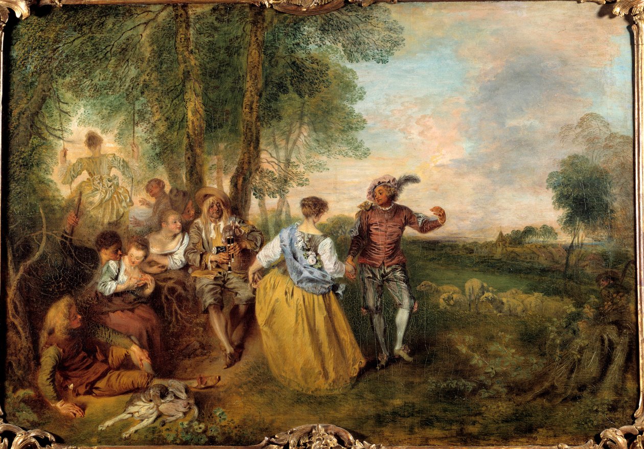 Hyrderne. Maleri af Jean Antoine Watteau (1684-1721) af Jean Antoine Watteau