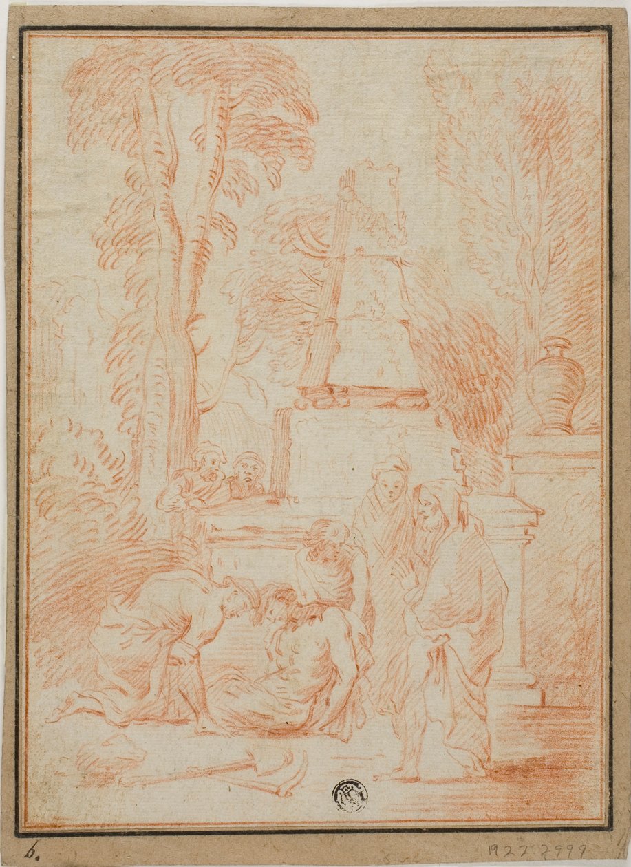 Tobits begravelse af de døde eller Phocians begravelse af Jean Antoine Watteau
