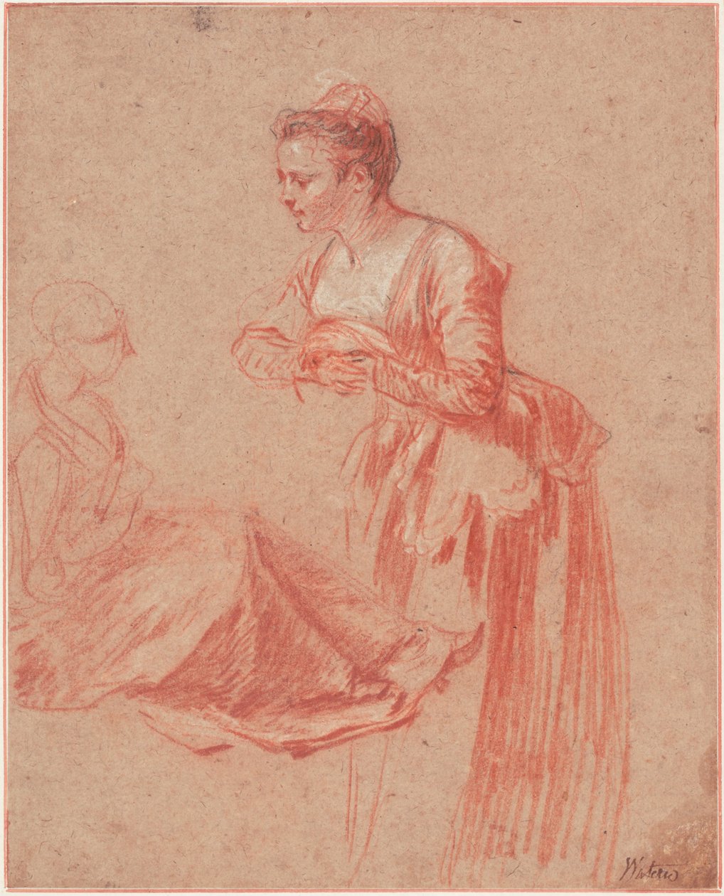 To figurstudier af en ung kvinde, ca. 1716 af Jean Antoine Watteau