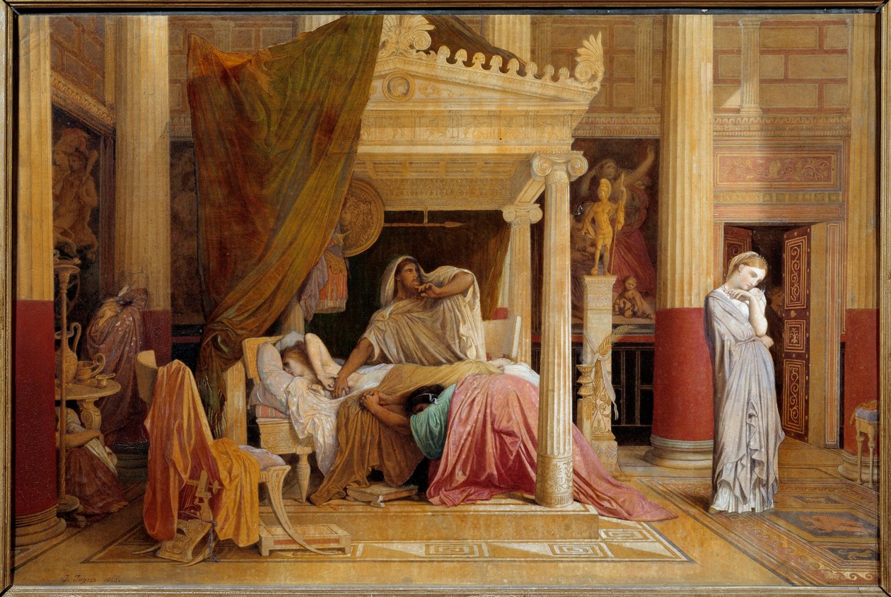 Antiochus sygdom eller Antiochus og Stratonice Antiochus (324-261 f.Kr.) er træt af kærlighed til sin stedmor Stratonice. Maleri på lærred af Raymond Balze efter maleri af Jean Auguste Dominique Ingres (1780-1867) 1866 Dim. 0,61x0,92 m Montpellier, museum af Jean Auguste Dominique (after) Ingres