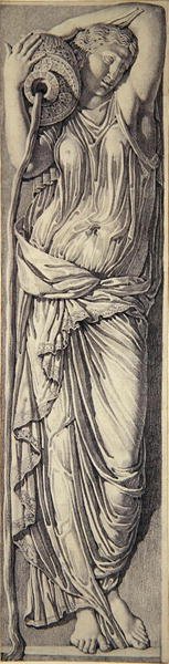 En nymfe (grafit på papir) (for par se 283230) af Jean Auguste Dominique Ingres