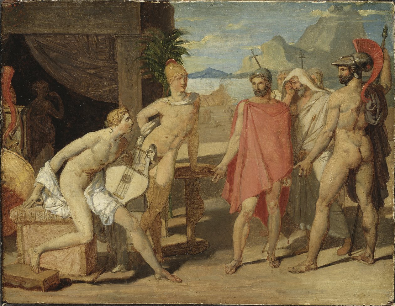Achilleus modtager i sit telt Agamemnons udsendinge, 1801 af Jean Auguste Dominique Ingres