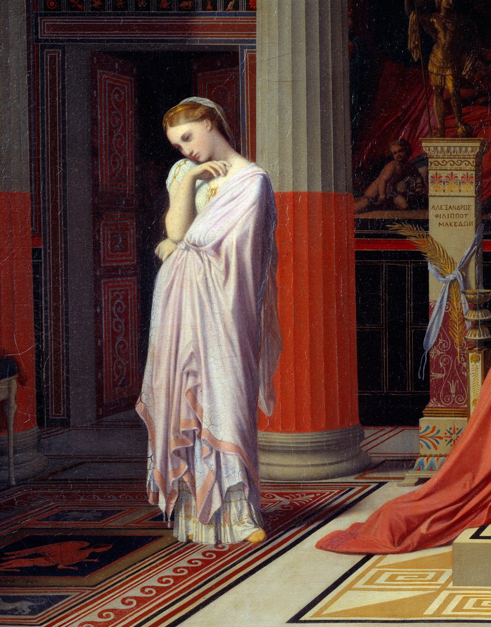 Antiochus sygdom eller Antiochus og Stratonice Antiochus (324-261 f.Kr.) er træt af kærlighed til sin mand Stratonice. Detalje, der repræsenterer Stratonice. Maleri af Jean Auguste Dominique Ingres (1780-1867). 1840 Chantilly, Musee Conde af Jean Auguste Dominique Ingres